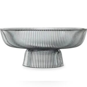 Glass Fruit Bowl - Decorative Fluted Colored Glass Bowl - 10.2" Diameter